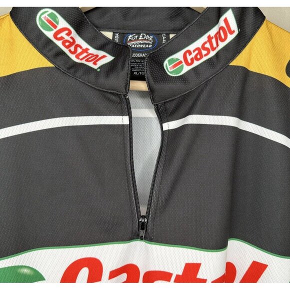 Fast Eddie Racewear Mens Shirt Castrol SLX Cycling Jersey 1/4 Zip Size XL - Picture 5 of 9